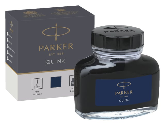 Vulpeninkt Parker Quink permanent 57ml blauw/zwart afbeelding