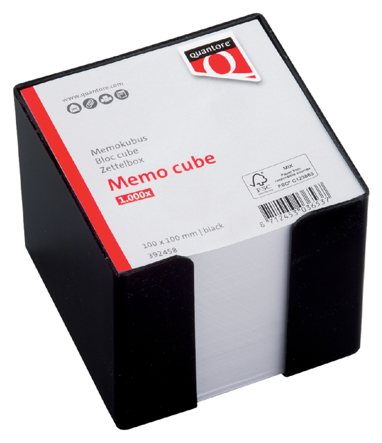 Memokubus Quantore 10x10x9cm zwart met 900vel afbeelding