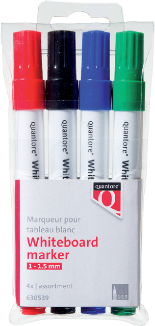 Whiteboardmarker Quantore rond 1-1.5mm 4 stuks assorti afbeelding