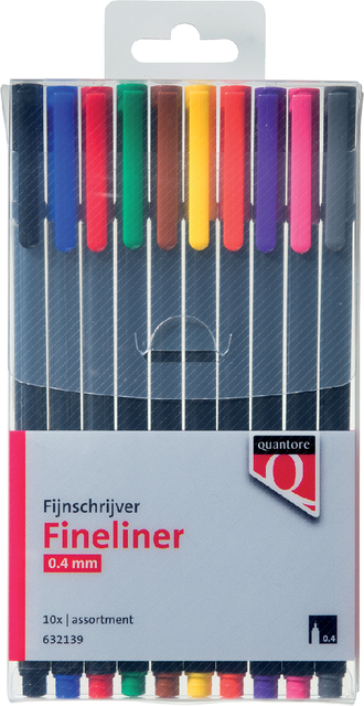 Fineliner Quantore assorti blister à 10 stuks afbeelding