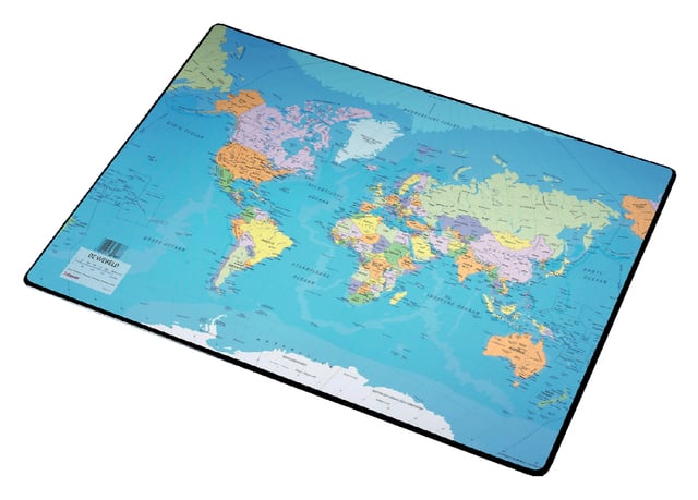 Onderlegger Esselte 40x53cm met wereldkaart Nederlands afbeelding