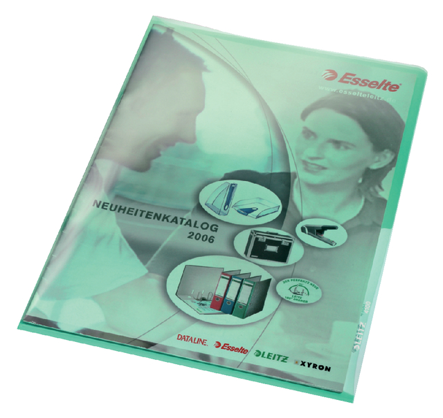 Insteekmap L-model Leitz Premium copy safe 0.15mm PVC A4 groen 100 stuks afbeelding
