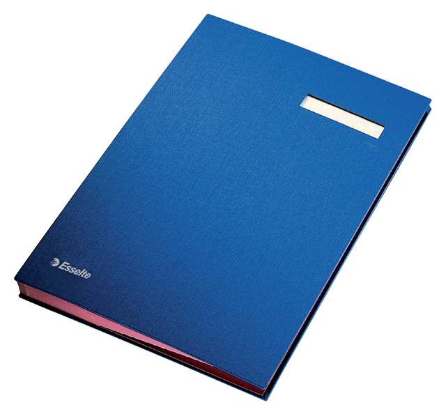 Vloeiboek Esselte karton 20 tabbladen blauw afbeelding