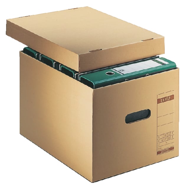 Archief- en transportdoos met deksel Leitz Premium 335x280x440mm natuurbruin afbeelding