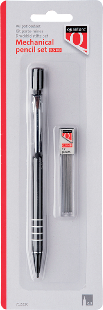 Vulpotlood Quantore 0.5mm + koker met 12 potloodstift afbeelding