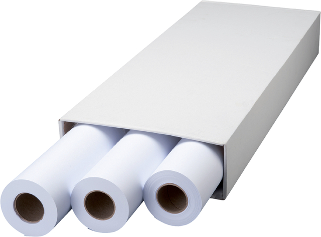 Inkjetpapier Quantore Plot 610mmx50m 90gr 3 rollen afbeelding