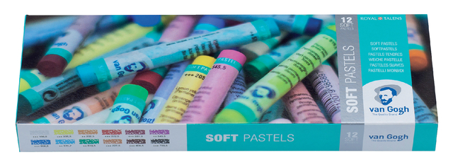 Pastelkrijt Talens Van Gogh zacht assorti doos à 12 stuks afbeelding
