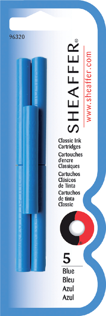 Inktpatroon Sheaffer skrip classic blauw blister à 5 stuks afbeelding