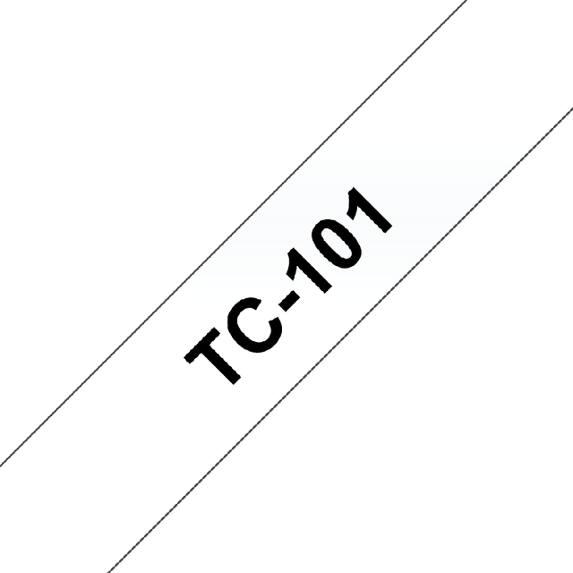 Labeltape Brother P-touch TC-101 standaard 12mm zwart op transparant — Foto 2 van 2