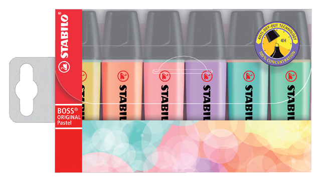 Markeerstift STABILO BOSS Original 70/6 pastel assorti etui à 6 stuks afbeelding