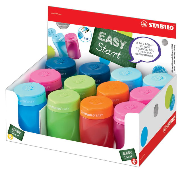 Puntenslijper STABILO Easy 4500 3 in 1 assorti in rechts- en linkshandig en in kleur afbeelding