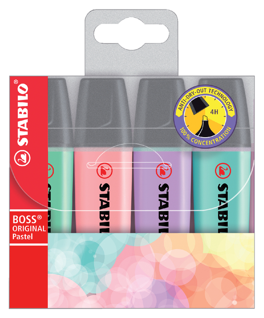 Markeerstift STABILO BOSS Original 70/4 pastel assorti etui à 4 stuks afbeelding