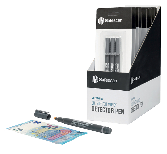 Valsgeld detectiepen Safescan 30 grijs blister à 3 stuks afbeelding