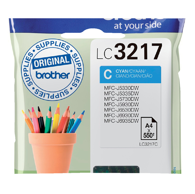 Inktcartridge Brother LC-3217C blauw afbeelding