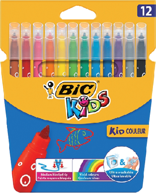 Kleurstiften BicKids kid couleur medium assorti etui à 12 stuks afbeelding