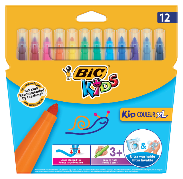 Kleurstiften BicKids couleur XL assorti blister à 12 stuks afbeelding