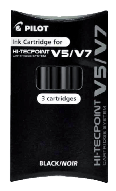 Inktpatroon PILOT Begreen Hi-Tecpoint V5/V7 zwart set à 3 stuks afbeelding
