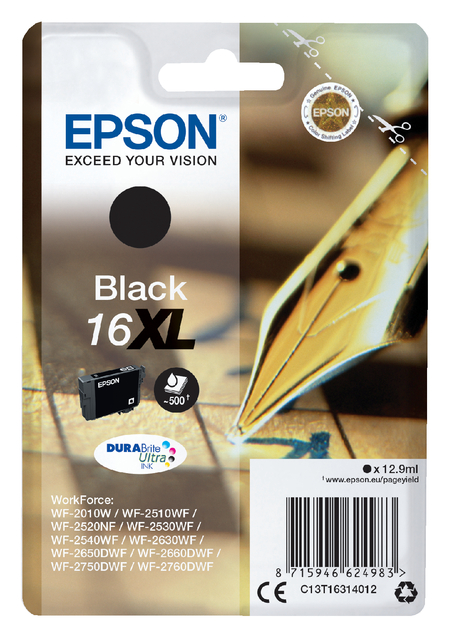 Inktcartridge Epson 16XL T1631 zwart afbeelding