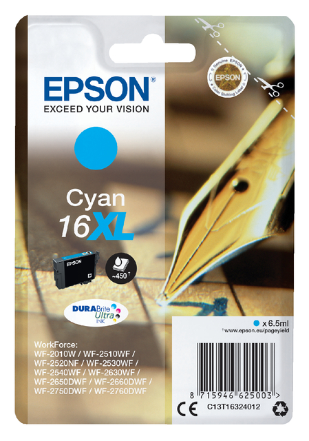 Inktcartridge Epson 16XL T1632 blauw afbeelding