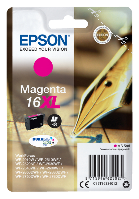 Inktcartridge Epson 16XL T1633 rood afbeelding