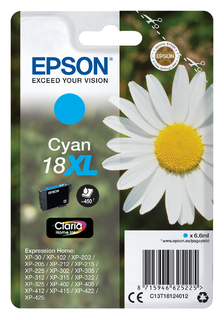 Inktcartridge Epson 18XL T1812 blauw afbeelding