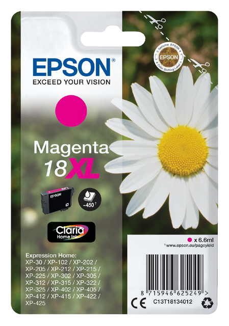 Inktcartridge Epson 18XL T1813 rood afbeelding