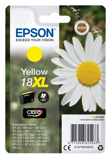 Inktcartridge Epson 18XL T1814 geel afbeelding