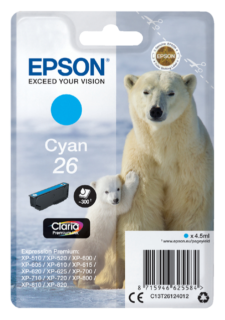 Inktcartridge Epson 26 T2612 blauw afbeelding