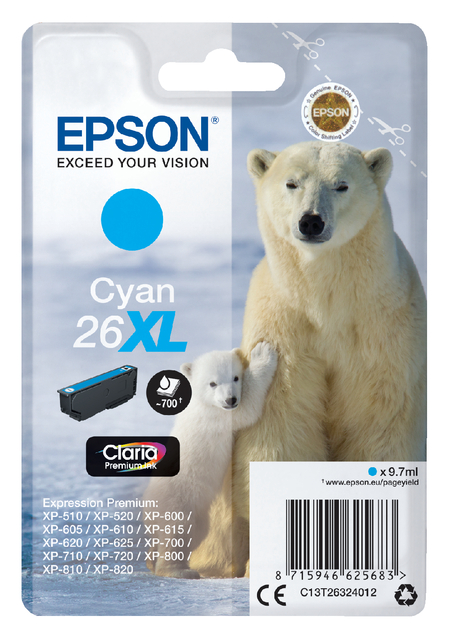 Inktcartridge Epson 26XL T2632 blauw afbeelding