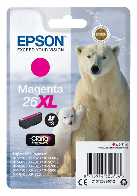Inktcartridge Epson 26XL T2633 rood afbeelding