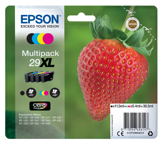 Inktcartridge Epson 29XL T2996 zwart + 3 kleuren afbeelding