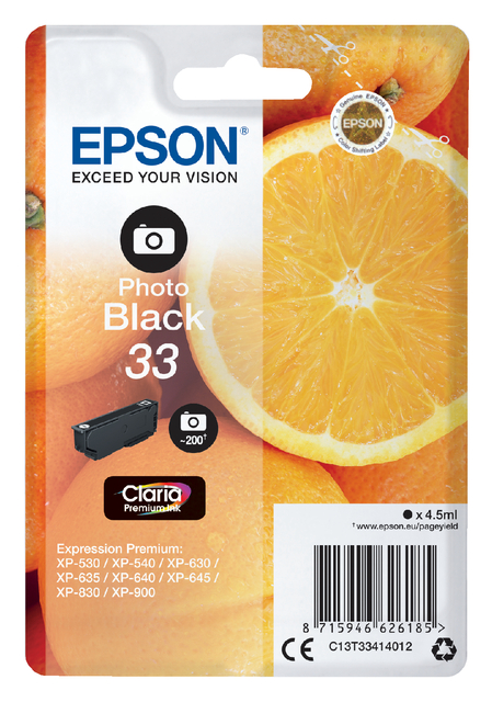 Inktcartridge Epson 33 T3341 foto zwart afbeelding
