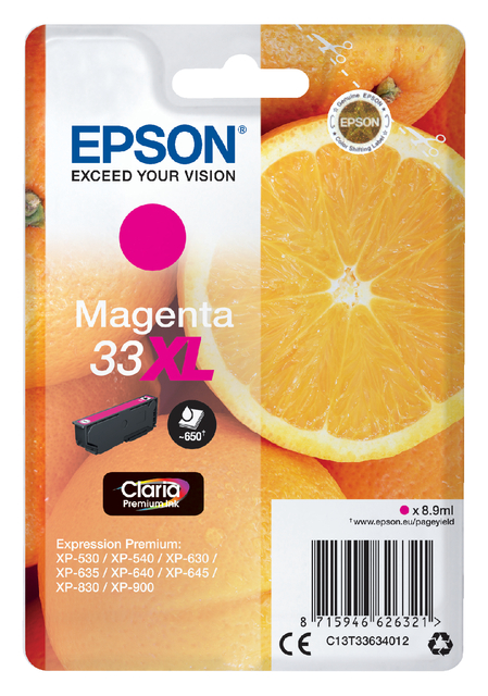 Inktcartridge Epson 33XL T3363 rood afbeelding