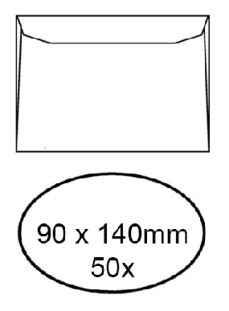 Envelop Quantore voor visitekaartjes 90x140mm 95gr wit 50 stuks afbeelding