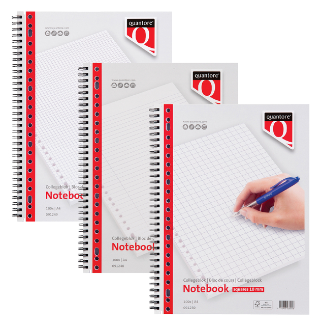 Collegeblok Quantore A4 lijn 23-gaats 4 tabs 100vel 70gr — Foto 2 van 2