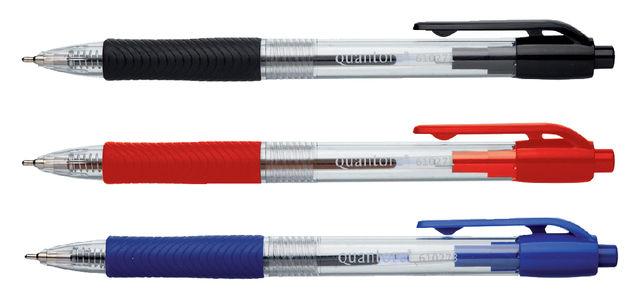 Balpen Quantore Grip drukknop rood medium — Foto 2 van 2