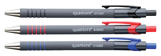 Balpen Quantore grip drukknop assorti 5 stuks — Foto 2 van 2