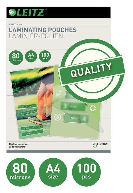 Lamineerhoes Leitz iLAM A4 2x80micron EVA 100 stuks — Foto 2 van 2