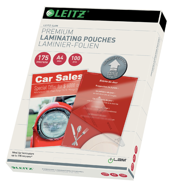 Lamineerhoes Leitz iLAM A4 2x175micron 100 stuks afbeelding