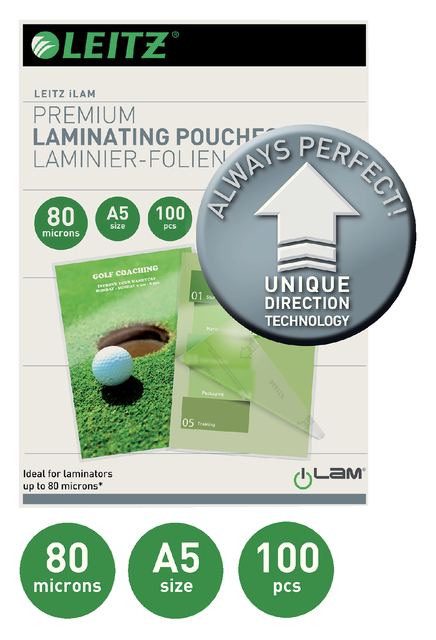Lamineerhoes Leitz iLAM A5 2x80micron 100 stuks — Foto 2 van 2