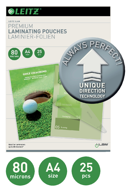 Lamineerhoes Leitz iLAM A4 2x80micron 25 stuks — Foto 2 van 2