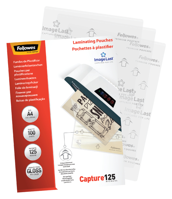 Lamineerhoes Fellowes A4 2x125micron glans 100 stuks — Foto 2 van 2