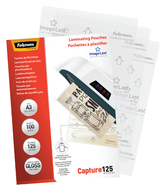 Lamineerhoes Fellowes A3 2x125micron glans 100 stuks — Foto 2 van 2