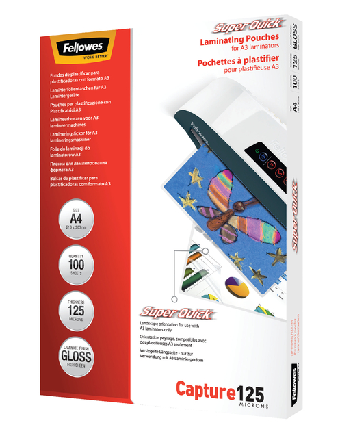 Lamineerhoes Fellowes A4 Superquick 2x125micron 100 stuks afbeelding