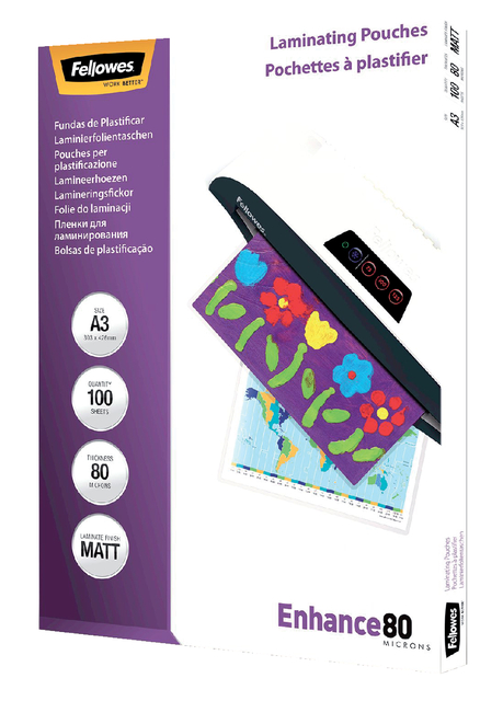 Lamineerhoes Fellowes A3 2x80micron mat 100 stuks afbeelding
