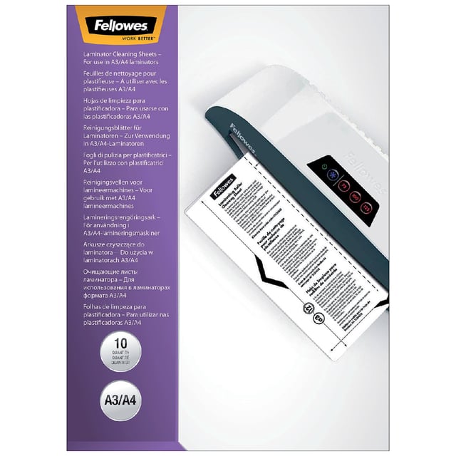 Lamineerhoes schoonmaakvellen Fellowes A4+A3 10 stuks afbeelding