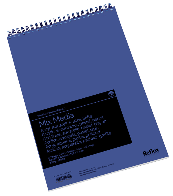 Aquarelblok Schoellershammer Mixmedia A3 spiraal 30 vel 300gr afbeelding