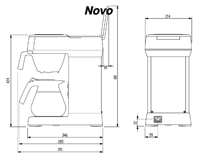 Koffiezetapparaat Bravilor Novo inclusief glazen kan — Foto 2 van 2