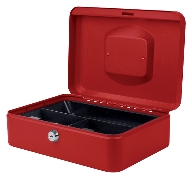 Geldkist Pavo 250x180x90mm rood afbeelding