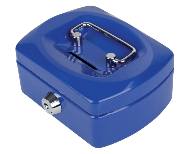 Geldkist Pavo met muntgleuf 125x95x60mm blauw — Foto 2 van 2